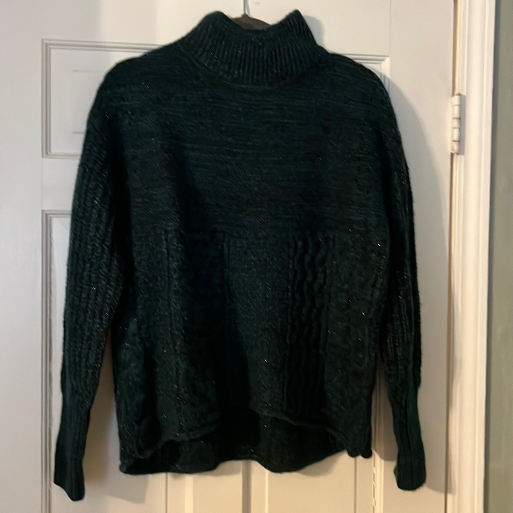 Knit turtleneck with tinsel highlights!